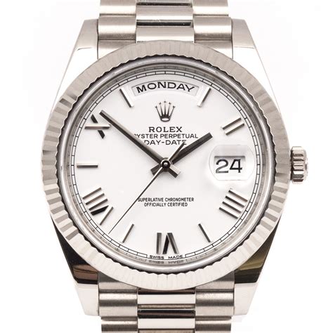 all white gold rolex|rolex presidential 40mm white gold.